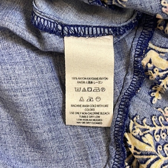 FREE PEOPLE SUNSET DREAMS TUNIC BELL SLEEVE BLOUSE IN BLUE - Picture 13 of 16